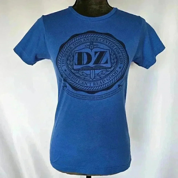 Derek Zoolander Center for Kids Who Can't Read Good T-Shirt, Blue, Womens Size M - Picture 1 of 7